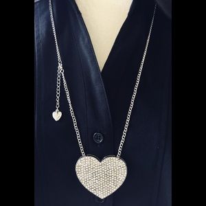 Betsey Johnson Crystal Heart Necklace